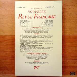 "La nouvelle Nouvelle Revue Française" - N°4 / 1er avril 1953