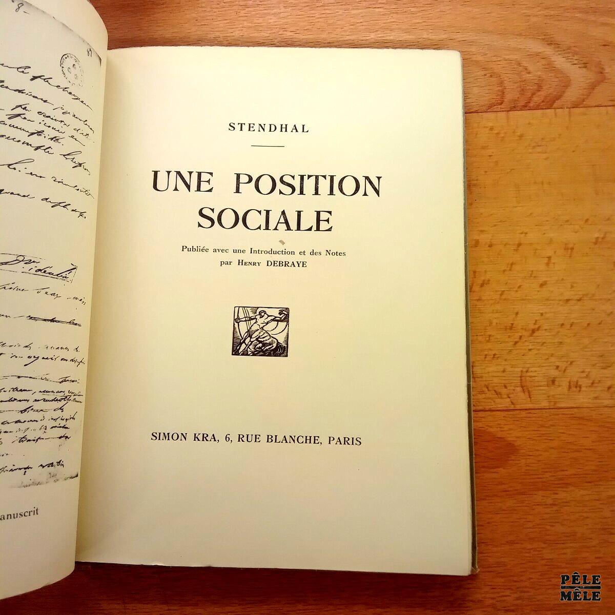 Une position sociale - Stendhal / Chez Simon Kra 1927 / Avec introduction et notes de Henry Debraye / E.O. – Image 4