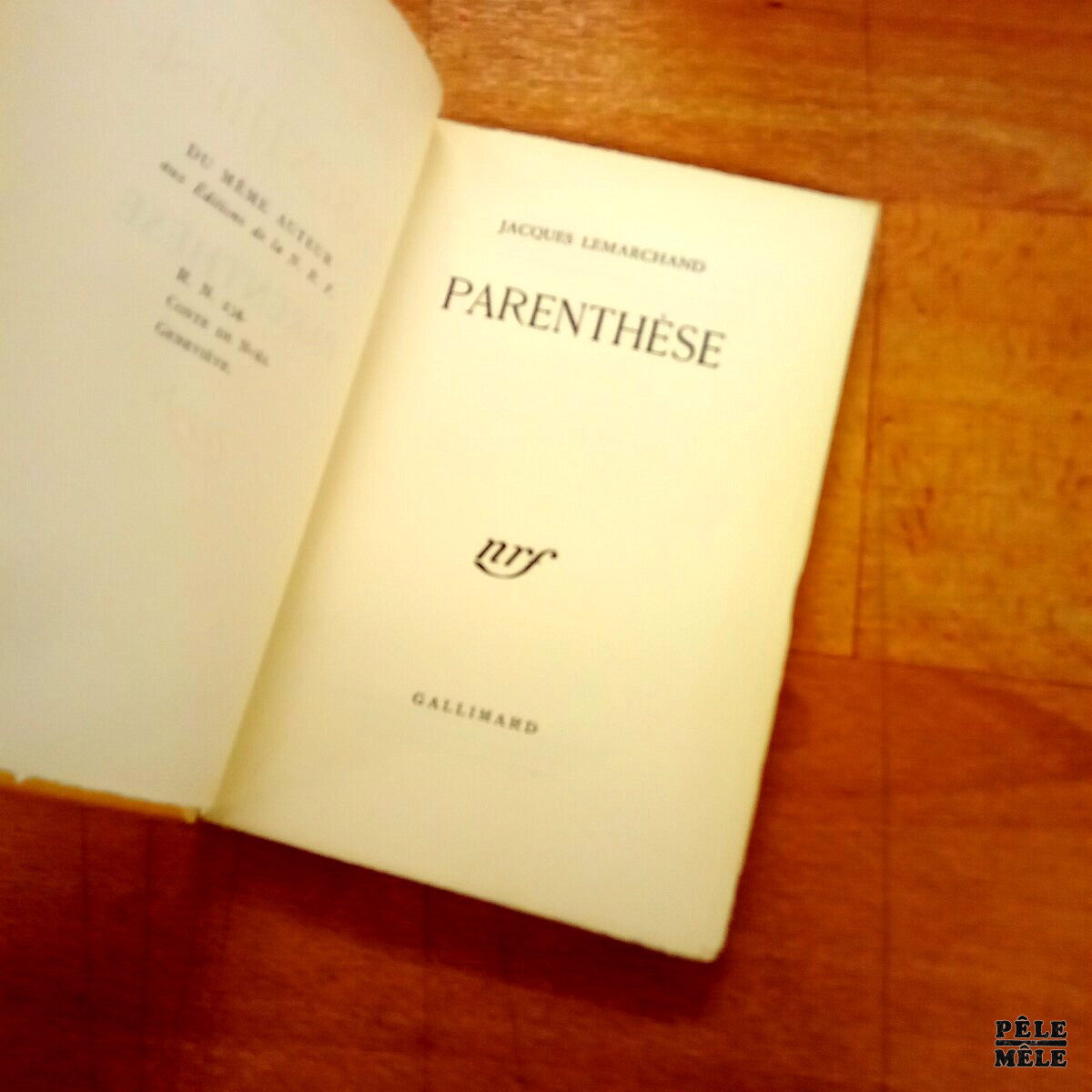 Parenthèse - Jacques Lemarchand (NRF Gallimard 1944) / Edition originale / Hors commerce – Image 4