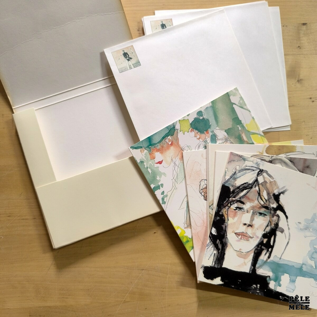 Set Hugo Pratt / Corto Maltese - 6 cartes postales et leurs enveloppes (CASTERMAN, 1995) – Image 3